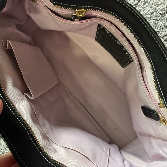 Vintage Coach Madeline Top Handle Satchel Handbag Black Leather 12482 - Picture 6 of 11